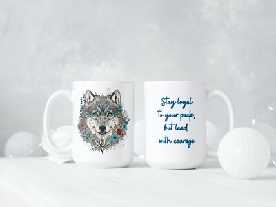 Wolf Mug, Stay Loyal to your pack Coffee Tea Cup 15 Oz Ceramic by Mugzan |  eBay