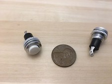 2 Pieces White Momentary PUSH BUTTON SWITCH normally open 10mm on off DS-316 C21