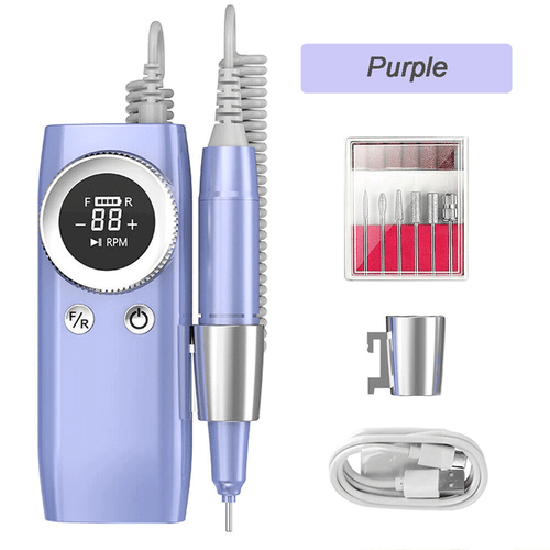 Neu tragbare 45000 1/min wiederaufladbare elektrische Nagelbohrer Maniküre Maschine LCD Geschenk - Bild 13 von 26