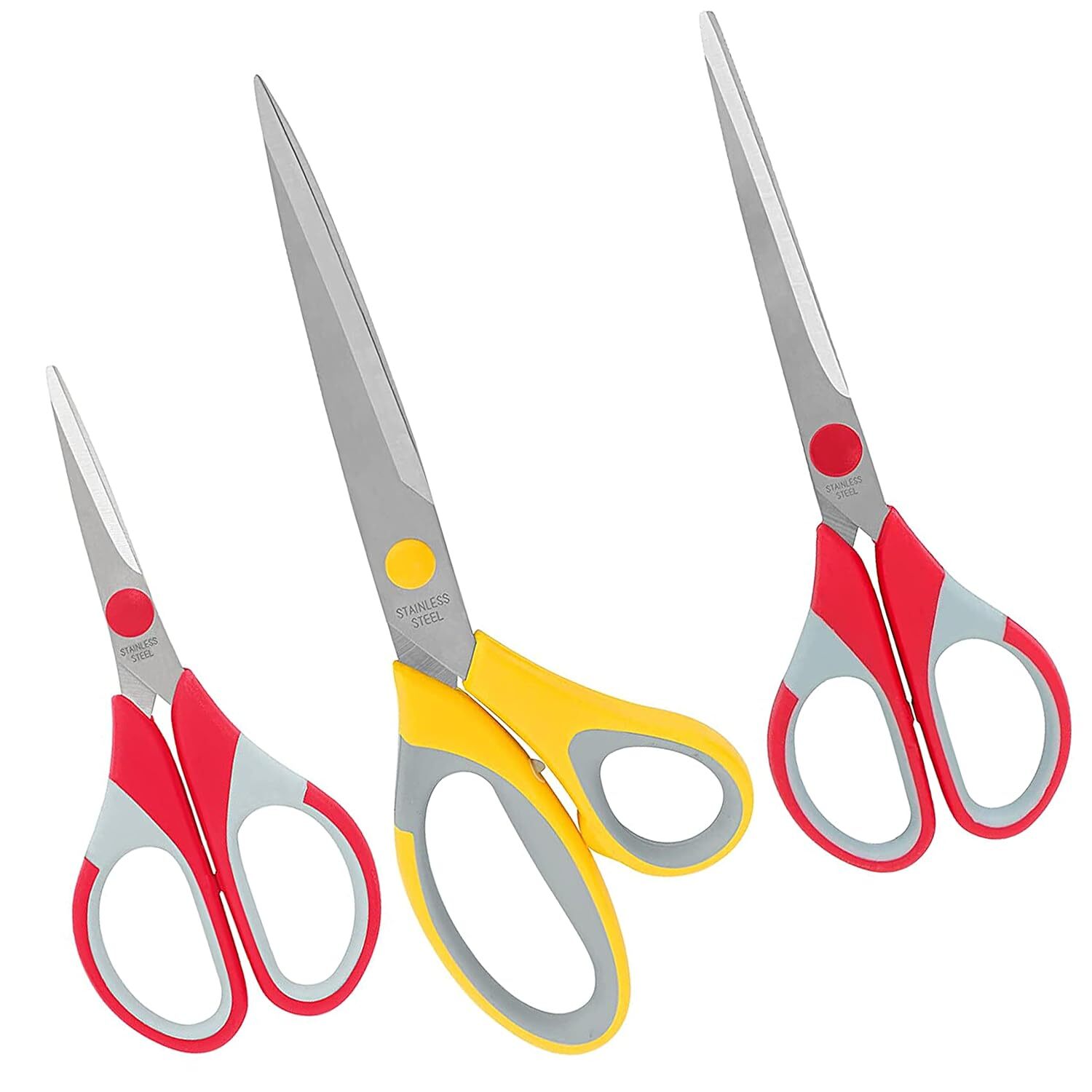 Scissors Set Home & Kitchen Office Art & Craft Sewing Cloth Cutting Set of 3-image