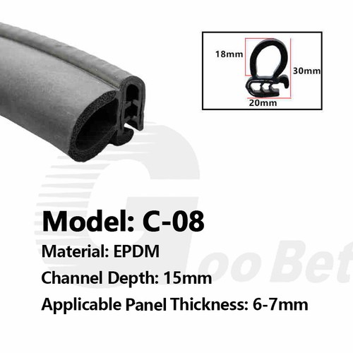 Car Finned Rubber Edge Trim Seal U Profile Van Boat Truck Door Bonnet Per Metre - Picture 29 of 114