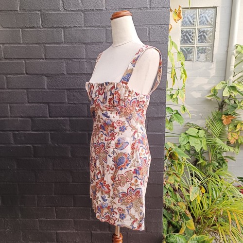 Sir The Label Sz 1 AU 8 US 4 Wiltshire Floral Linen Bettina Mini Dress - Picture 10 of 13