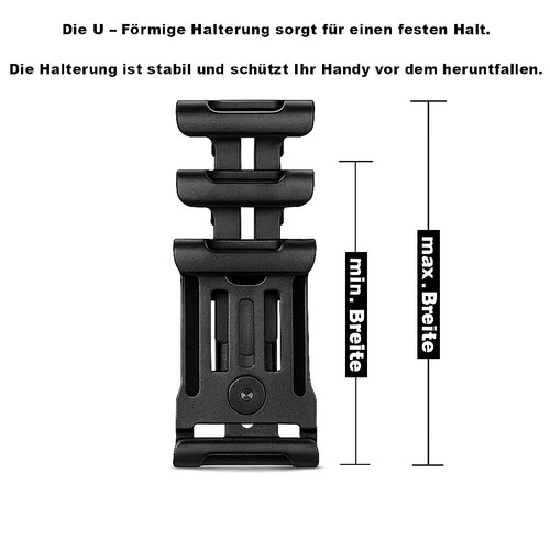 Universal Téléphone Portable Support Pour Vélo Moto Pas Rotatif Noir Aluminium - Photo 4/7