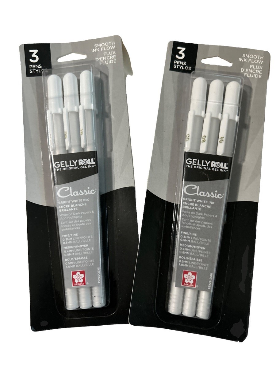 (2) SAKURA Gelly Roll Classic White Gel Pens Piece EA Set 57454 New Free  Ship