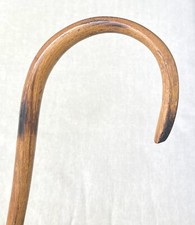 Vintage Antique Natural Wood Shaft Classic Crook Handle Walking Stick Cane 38  L