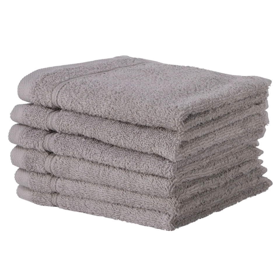 NUEVO JUEGO DE TOALLAS DE 8 PIEZAS DE ALGODÓN TURCO PURO LUJO ULTRA SÚPER SUAVE COLOR GRIS Foto 4 de 4