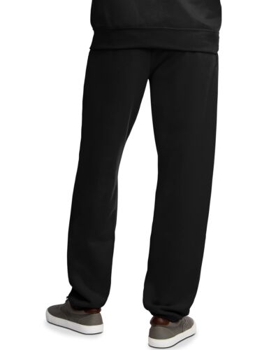 Mens Eversoft 60%Cotton Fleece Elastic Bottom Sweatpants w/Pockets,XLarge Black - Picture 2 of 6