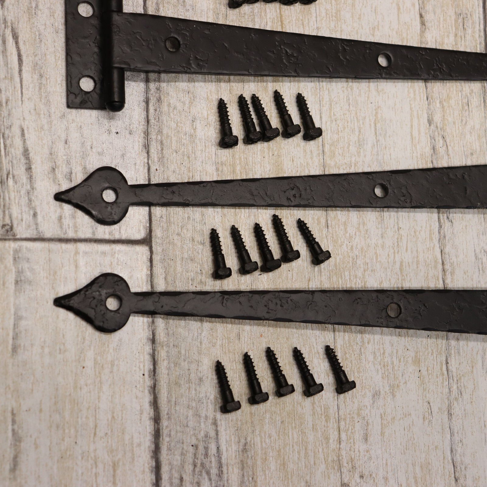 4PC Vintage Mckinney Iron 3/8" Offset Strap Hinge