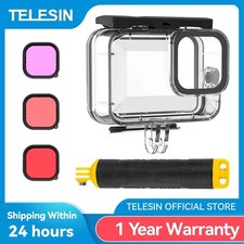 TELESIN 60M Waterproof Case For GoPro Hero 13 12 11 10 9 Underwater Diving Hous