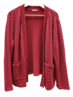 Habitat Open front JACKET XL RED textured Travel Lagenlook Resort Casual