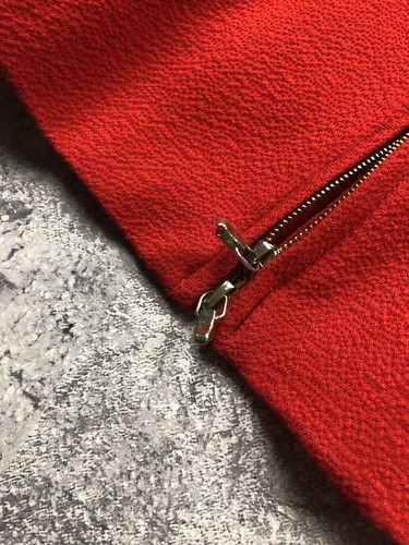 ESCADA Hype Luxury Woman's Vintage Red Minimalistic Zip Blazer Jacket M size Y2k, $50 - Photo 7