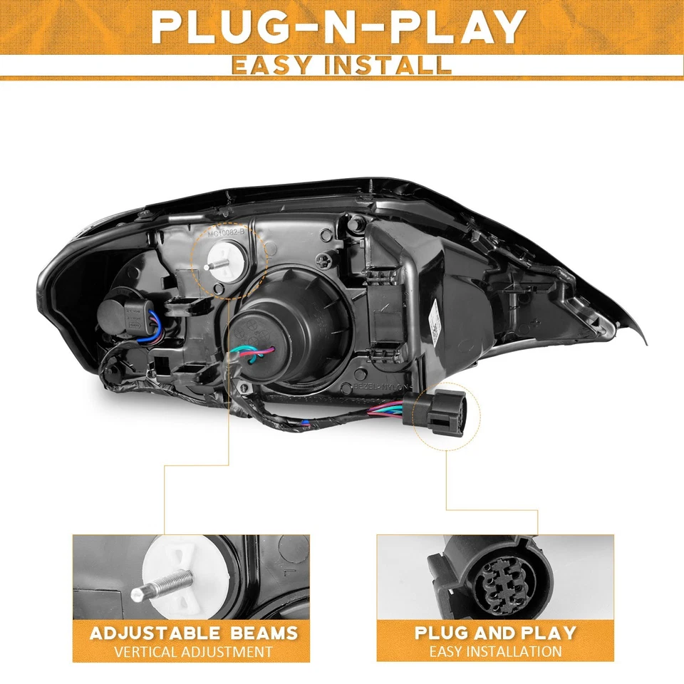 Pair Headlights Assembly Chrome For 2000-2005 Mercury Sable Clear Corner - Image 3 of 4