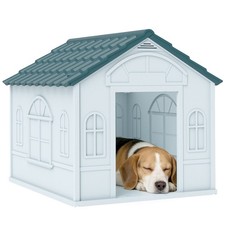 Plastic Dog House W/ Door, Easy to Assemble, for M and S Dogs