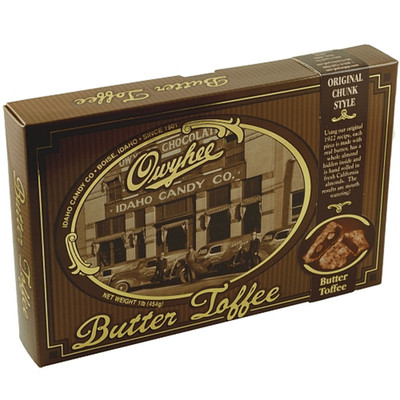Idaho Candy Owyhee Butter Toffee Chunks   Rich Handcrafted Almond Toffee, 1 & 2