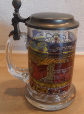 WMF Bierseidel Humpen Bierkrug Glaskrug mit Zinndeckel 0,5 Liter