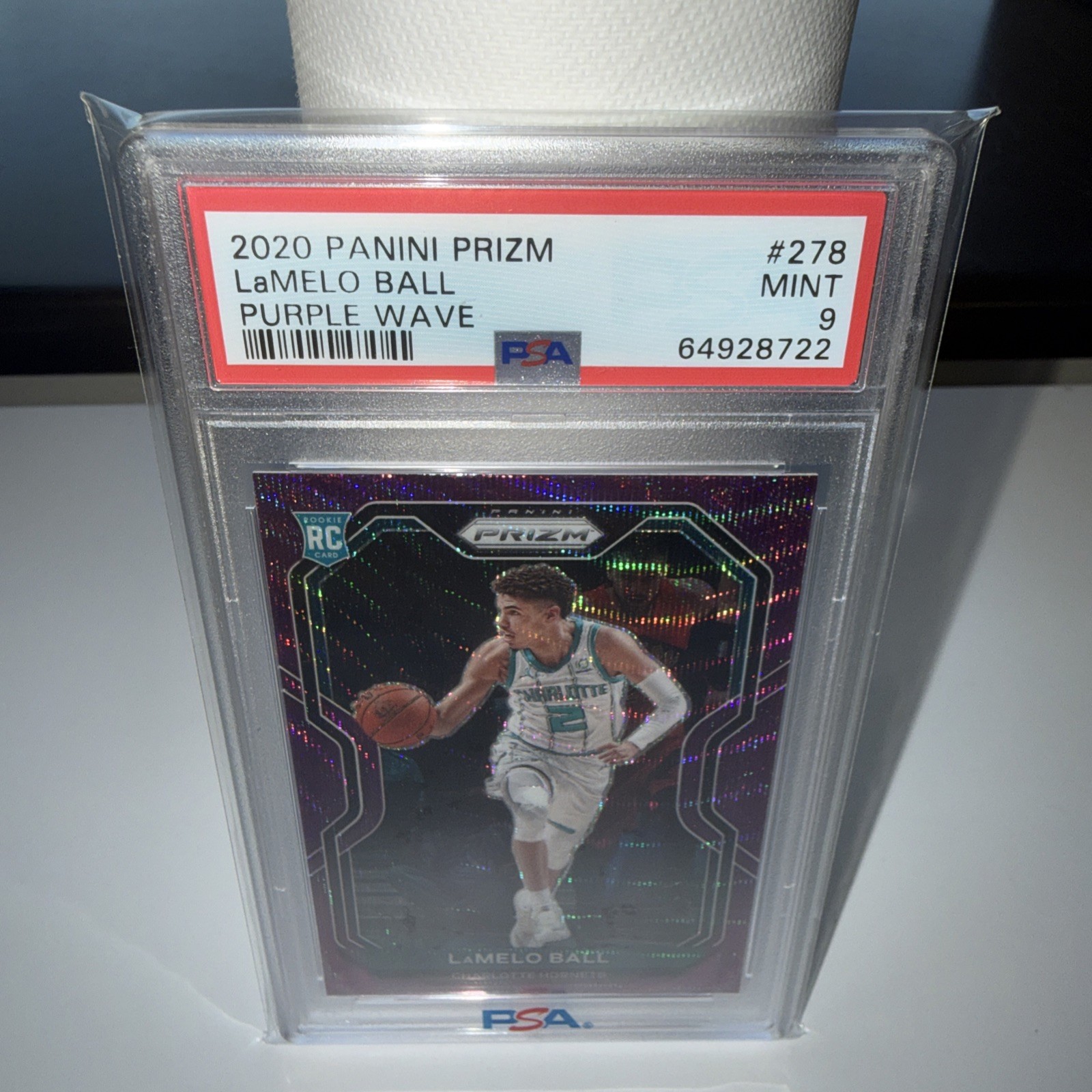 2020 Panini Prizm Lamelo Ball Purple Wave (RC) PSA 9