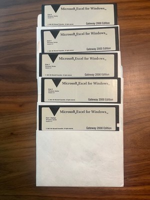 Microsoft Excel for Windows 4.0 5.25'' Floppy Disk Lot (UNTESTED)