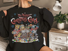 Retro The Muppet Christmas Carol Sweatshirt, Kermit The Frog Gonzo Rizzo Shirt