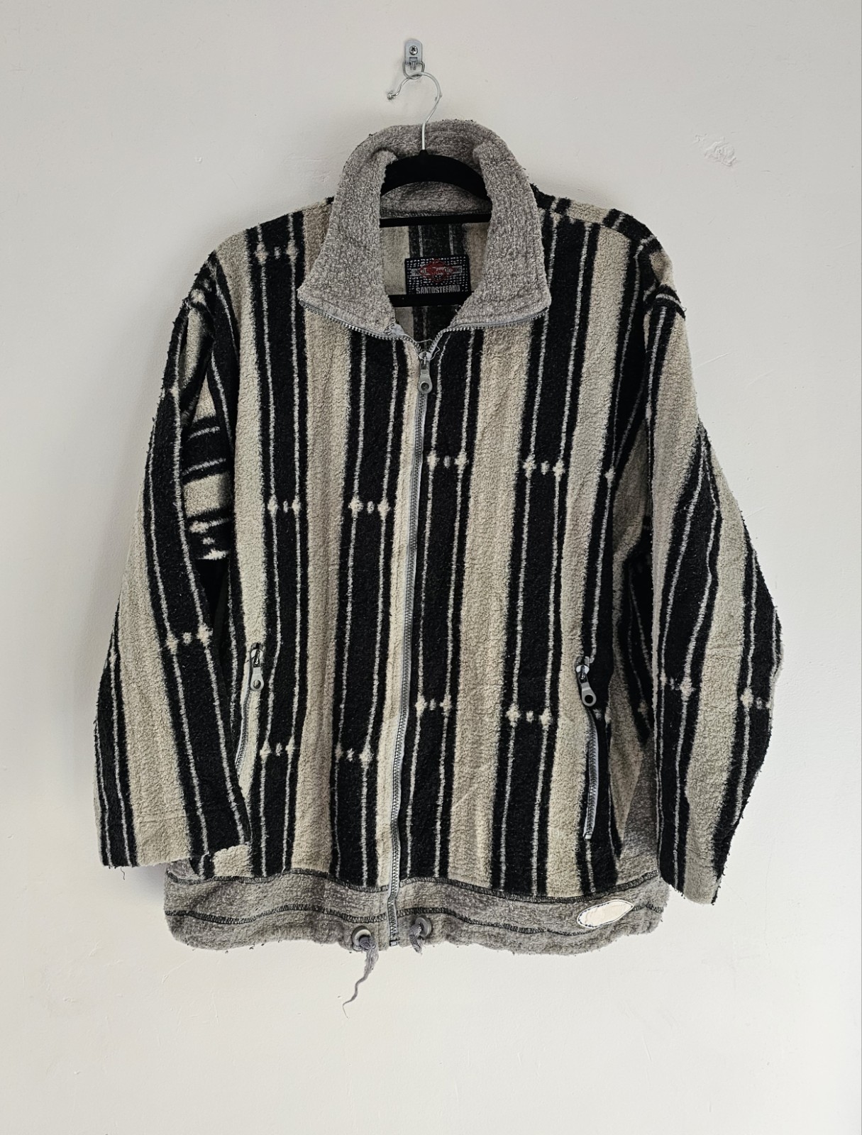 Vintage Santostefano Striped Fleece Jacket – Size Medium