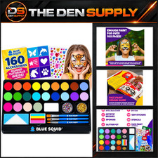 28 Color Face Paint Kit with 160 Accessories - Non-Toxic, Washable, Halloween Ma