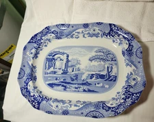 Spode Blue Italian Large platter  16" x 12"- MORE SPODE in my store