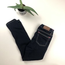 Vigoss Whiskered Jasind Dark Wash Skinny Jeans Adjustable Girls Size 5