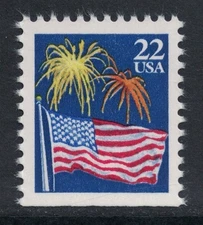 Scott 2276a, Booklet Single- US Flag and Fireworks- MNH 22c 1987- unused mint