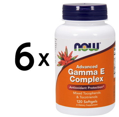 6 x NOW Foods Advanced Gamma E Complex - 120 softgels (236,10 EUR/kg)