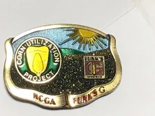 VINTAGE 1970s **FUNK'S G HYBRID** Seed Corn Advertisement Belt Buckle