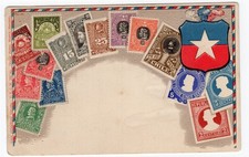 CHILE stamps on postcard 1900's unused postcard