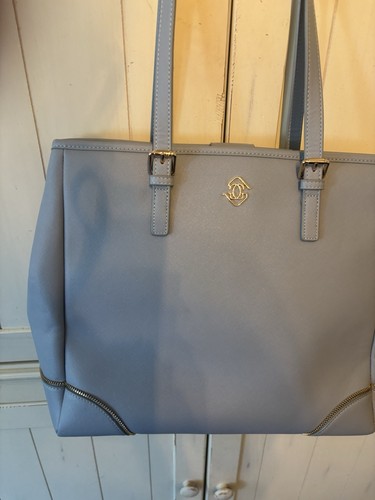 Glass and Ladder Co Michelle Tote Bag, Medium, Baby Blue and Gold - Picture 3 of 17