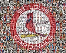 St. Louis Cardinals Mosaic Print 200+ Past & Present Players – Baseball Fan Gift