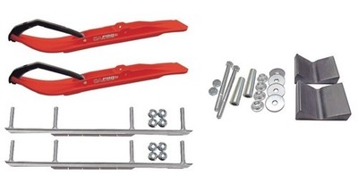C&A Pro Red XT Snowmobile Skis w/ 7.5'' Shaper Bars Complete Kit ARCA 2016+