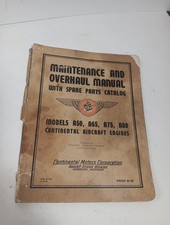 Continental A50 A65 A75 A80 Maintenance Overhaul Manual With Spare Parts Catalog