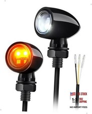 Mini Bullet Turn Signal Lights, Front Turn Signal Lights, 4 LEDs White Amber