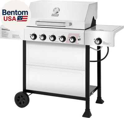 GA5401T 5-Burner BBQ Liquid Propane Gas Grill with Side Burner, Stainless Steel
