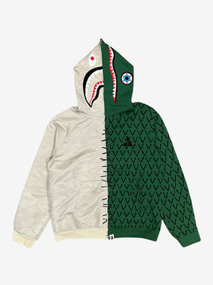 BAPE A Bathing Ape x Ambush Gray Jacket Full Zip Up Shark Hoodie Size M