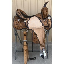 Handmade Western Barrel Racing Horse Saddle Leather Racer Equestrian Trail Tack