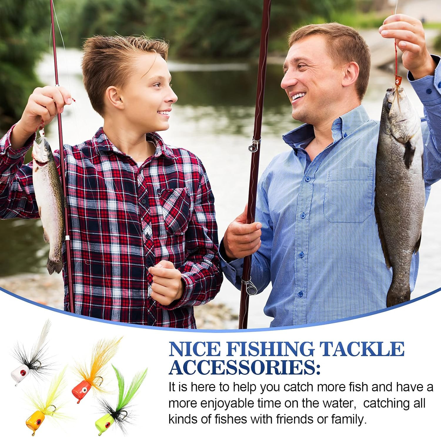 40 Pieces Fly Fishing Flies Fly Poppers Panfish Poppers Dry Flies Fishing Popper - Image 5