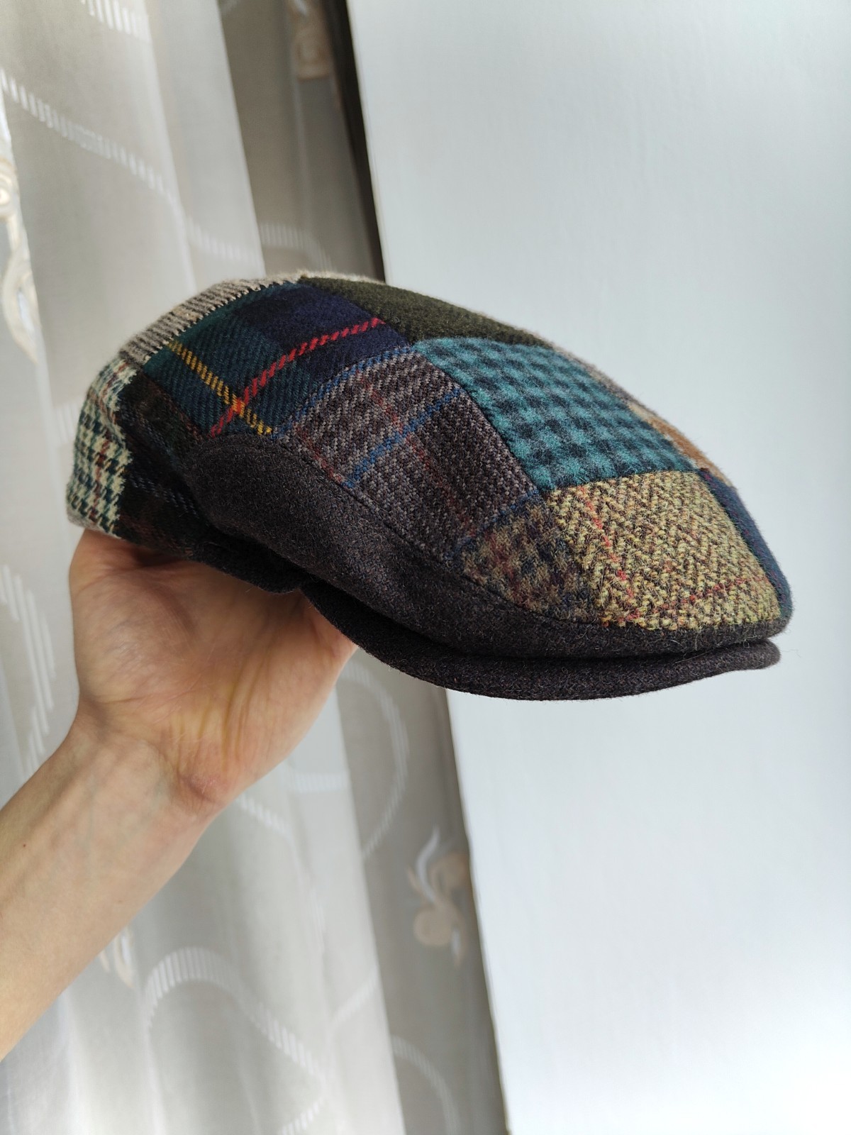 Framar Italy Patchwork Wool Blend Flat Cap Ivy Ha… - image 4