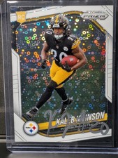 2025 Panini Prizm Kaleb Johnson Rookie Silver On-Card Auto #20 RC. rookie card picture