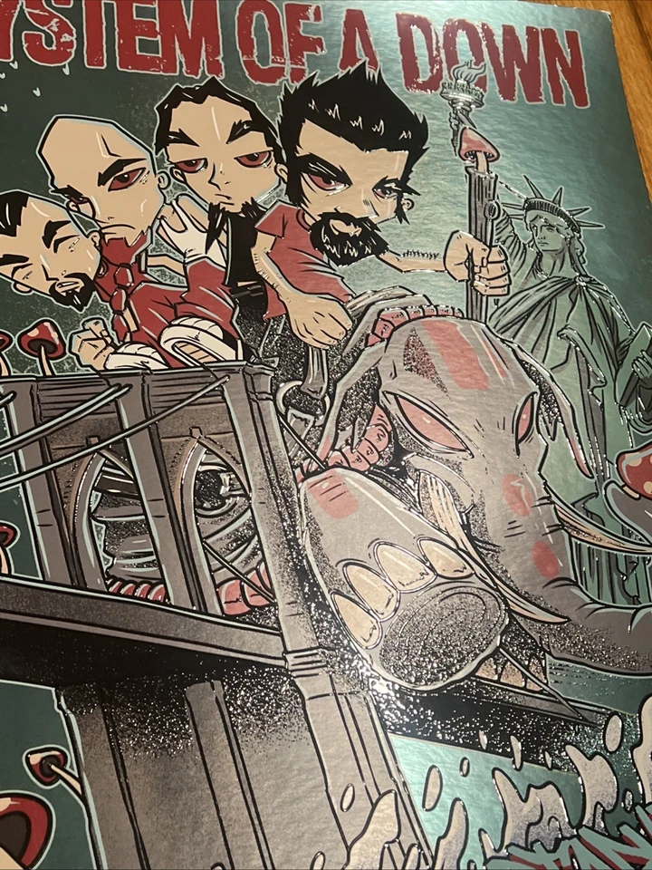 SYSTEM OF A DOWN Poster NYC Foil MetLife Official AUTHENTIC SOAD 2025 Sold Out - Image 2 of 4