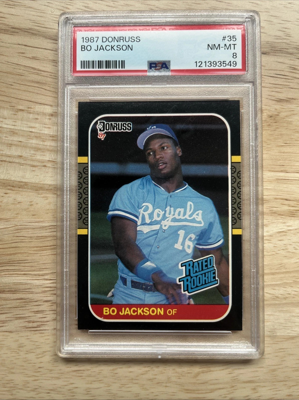 1987 DONRUSS #35 BO JACKSON RATED ROOKIE RC PSA 8