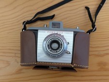 Kodak Pony 828 Silver Brown Black Film Camera with Brown Case and Strap