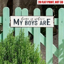 Home Is Where My Boys Are Family Metal Signs Wall Decor Home Mom For Boys Room