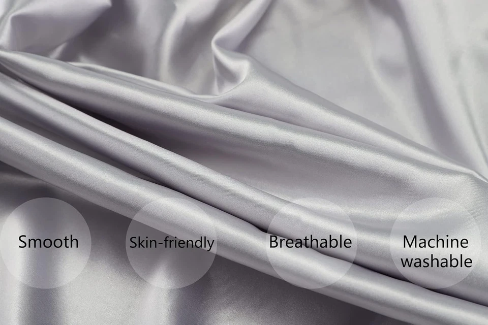 Комплект из 2 атласных наволочек для кормления ультрамягких шелковых серых и розовых  - Изображение 2 из 4