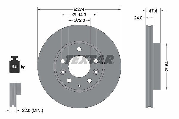 2X Textar Bremsscheibe Vorderachse U.A. FüR Isuzu, Mazda-image