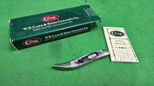 New  Case XX 610096 Bright Purple Bone Elegante Toothpick Pocket Knife