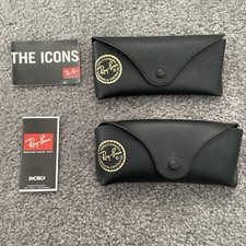 Pair of Ray Ban Sunglasses Eyeglasses Cases Only w/Gold Logo and Booklets