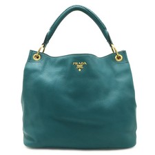 Prada Leather Shoulder Bag Women Green One Size